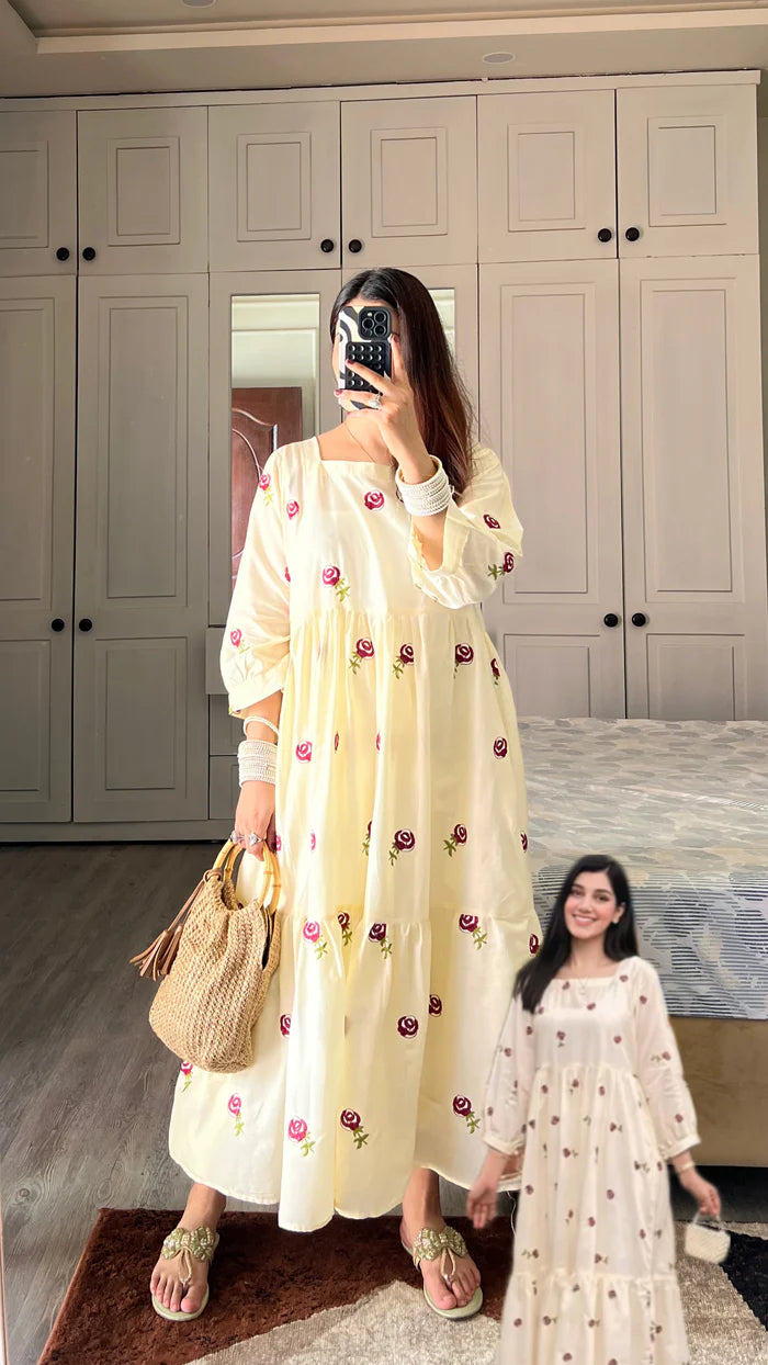 Rosey - Long Embroidered Frock
