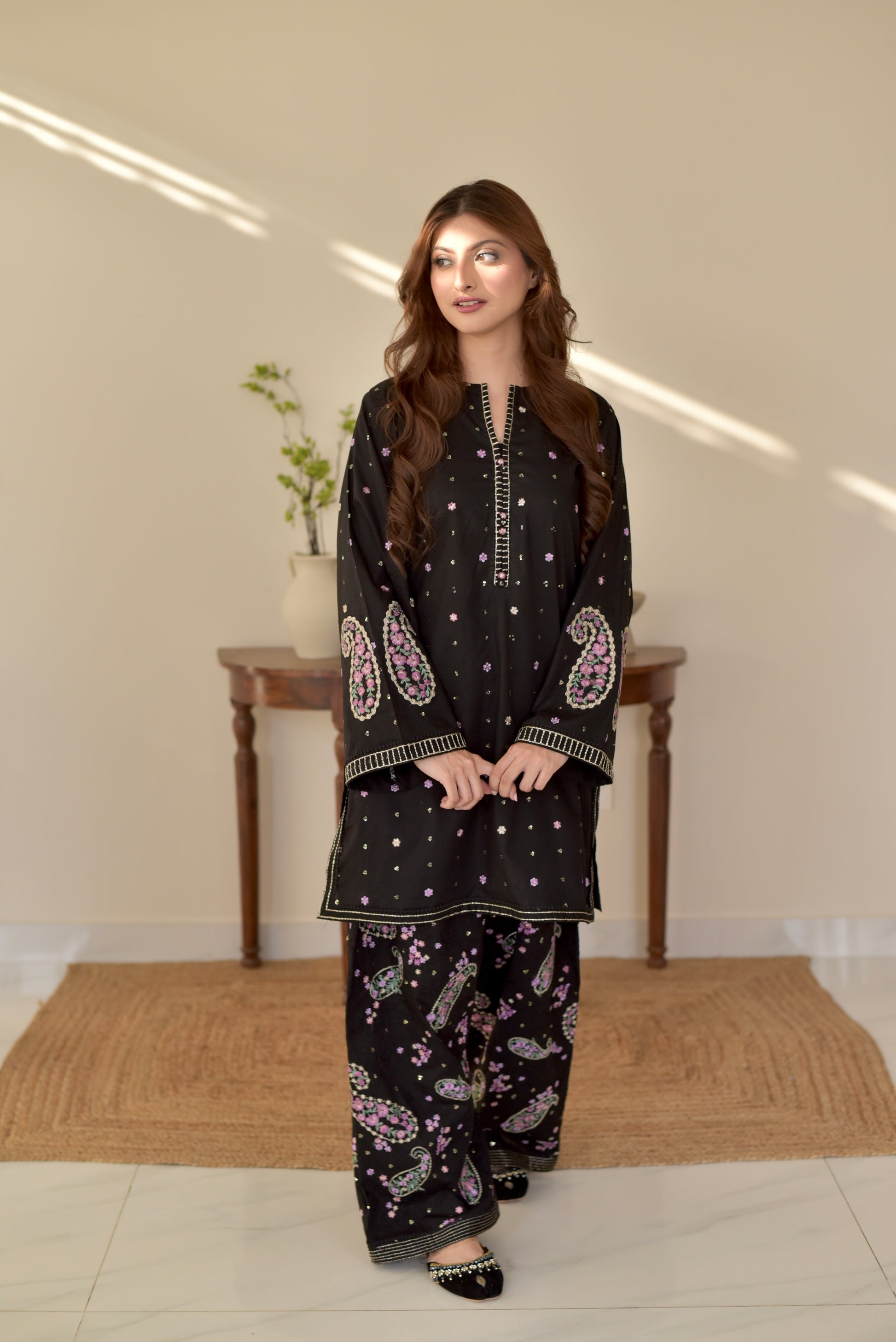 Black Embroidered-2PC