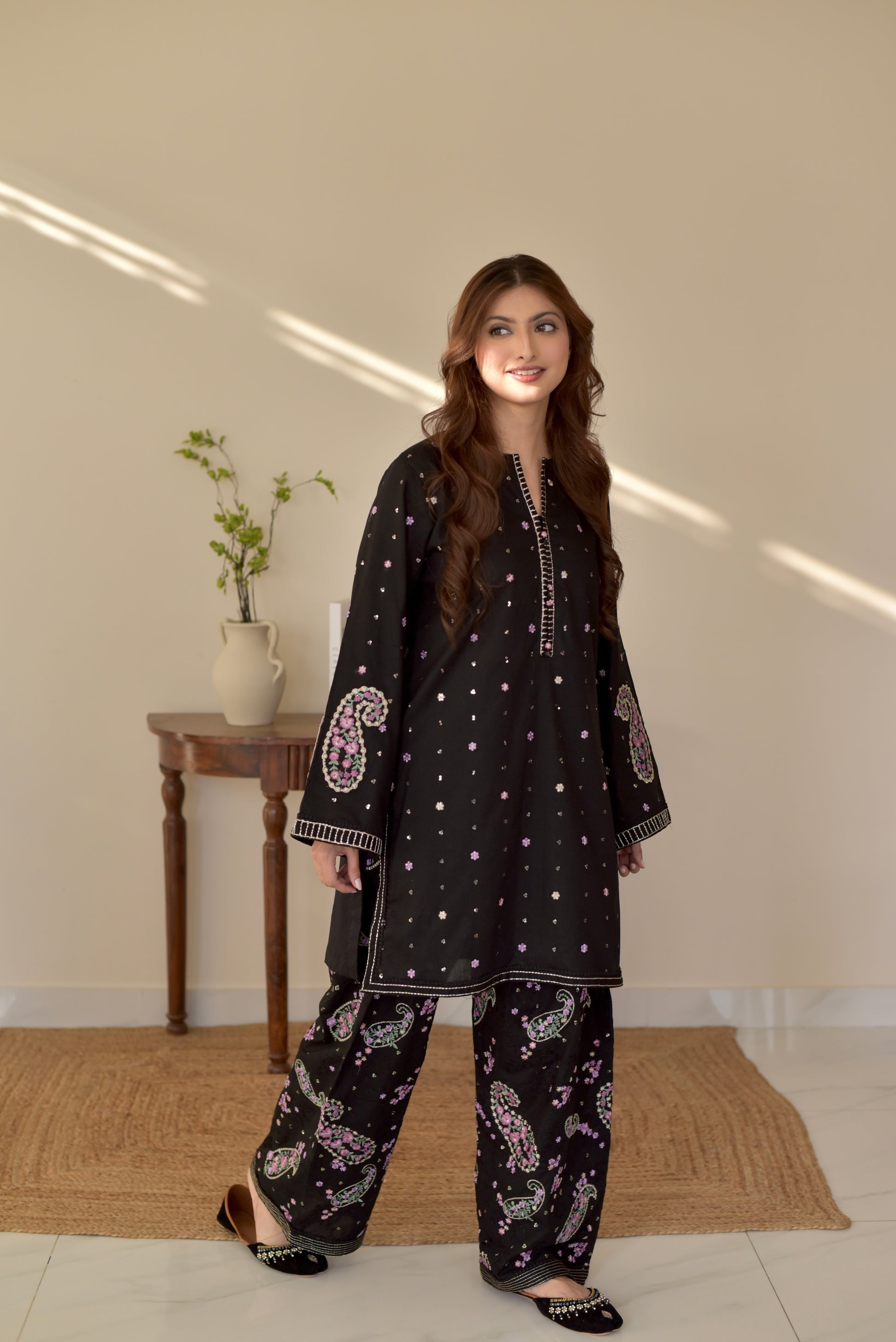 Black Embroidered-2PC