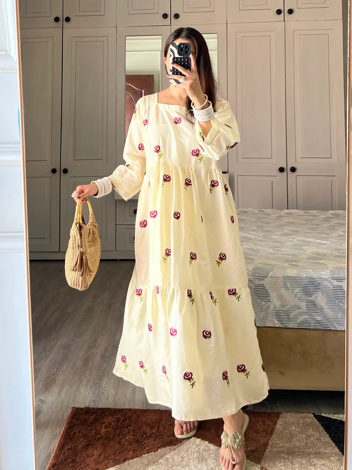 Rosey - Long Embroidered Frock
