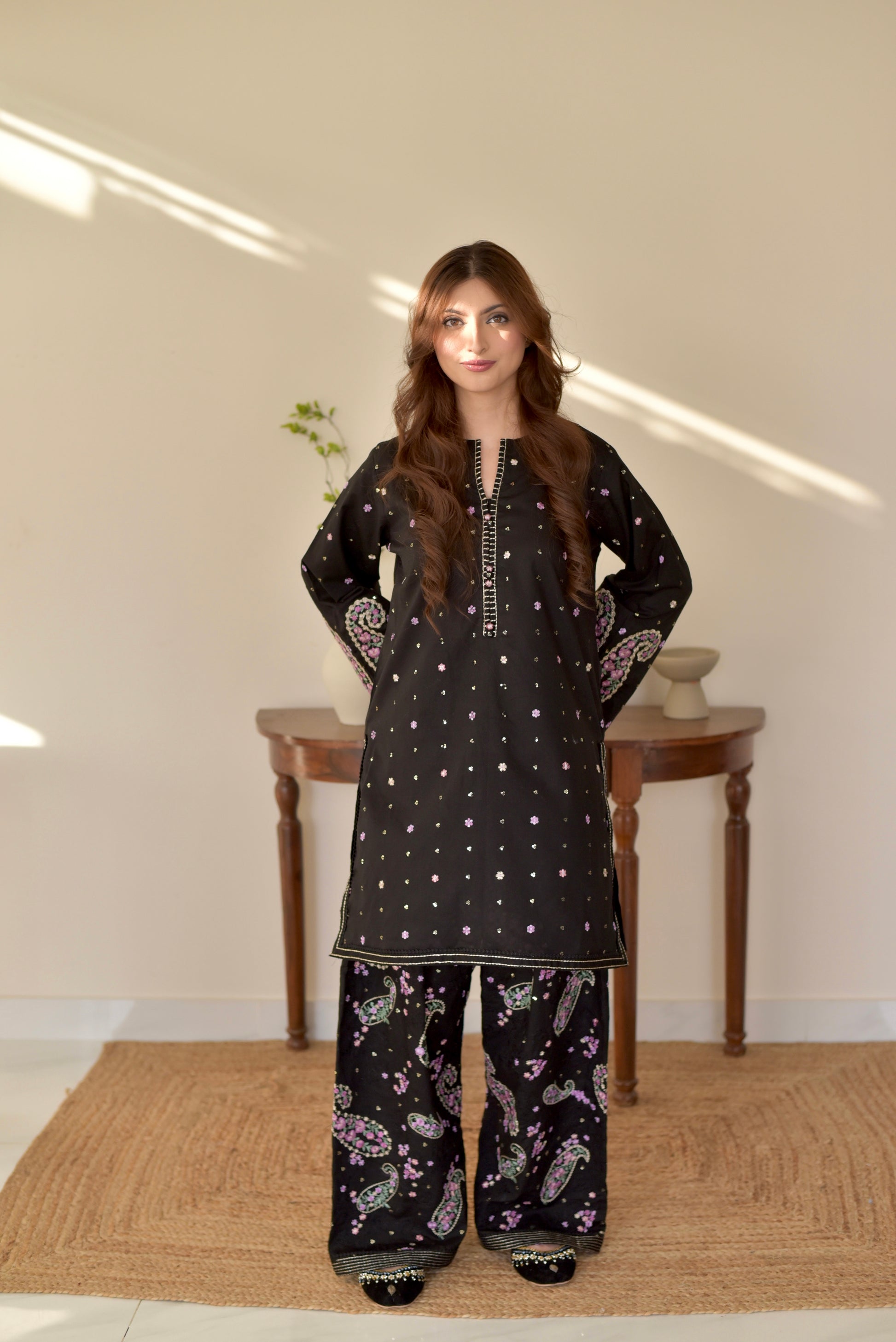 Black Embroidered-2PC