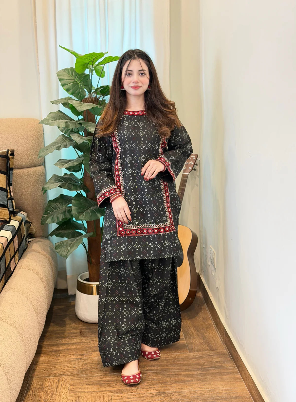 Ajrak Embroided 2pc