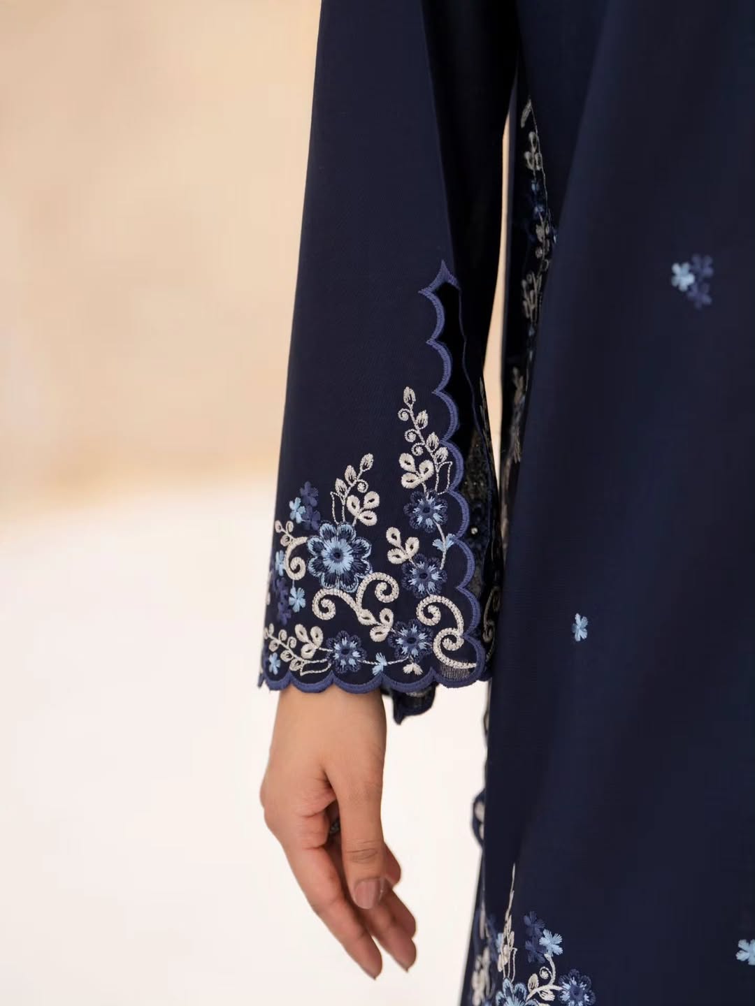 NAVY BLUE EMBROIDERED 3PC