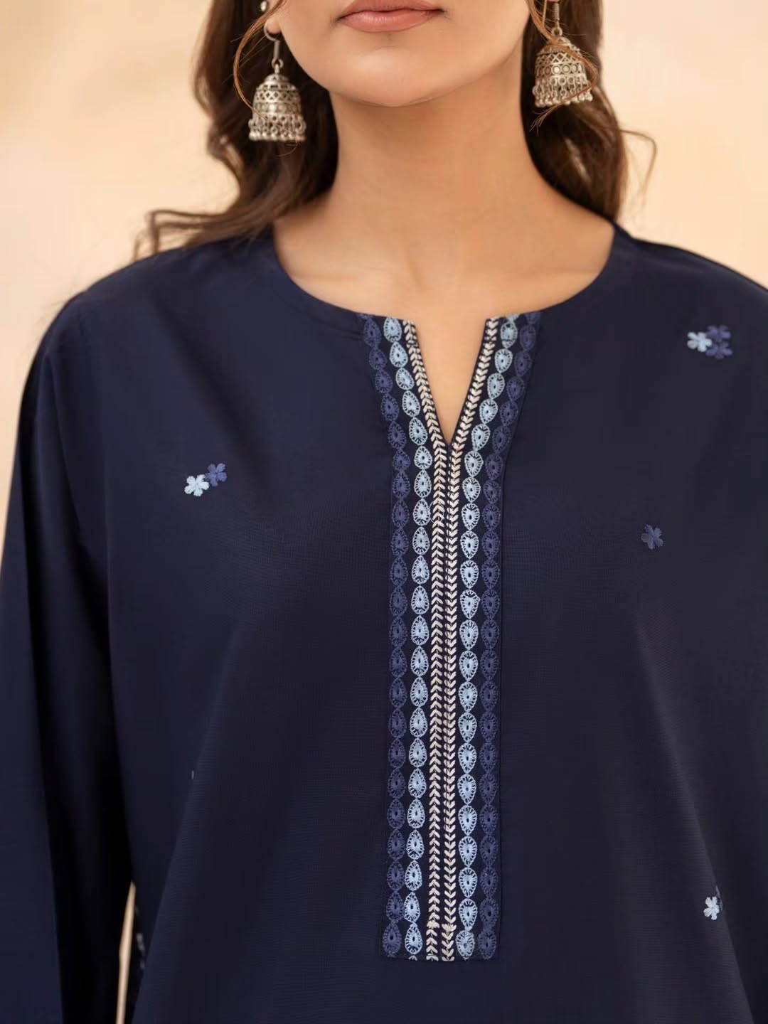 NAVY BLUE EMBROIDERED 3PC