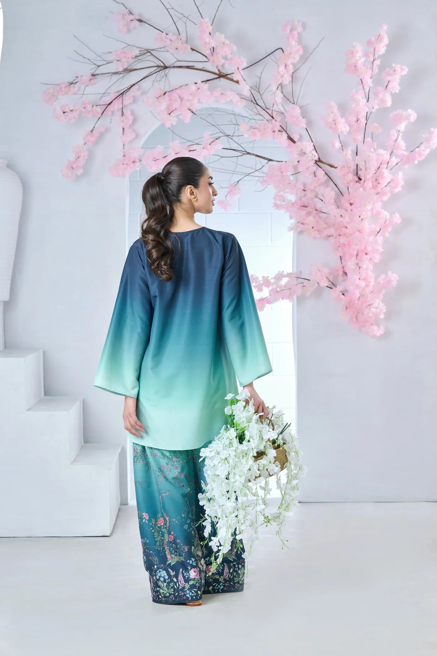 Azure Blossom Farshi Shalwar print 2pc.
