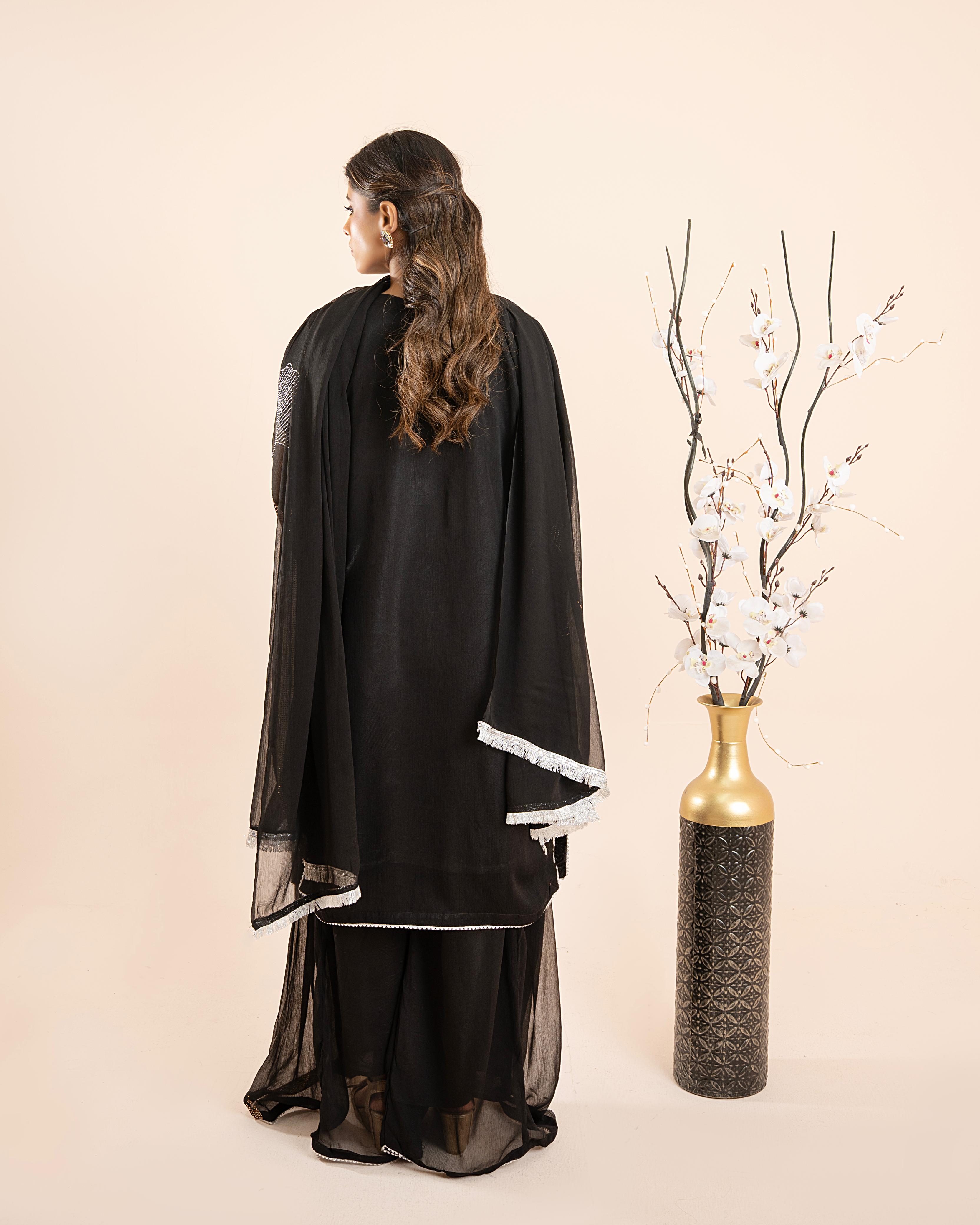 MIDNIGHT ELEGENCE CHIFFON 3PC