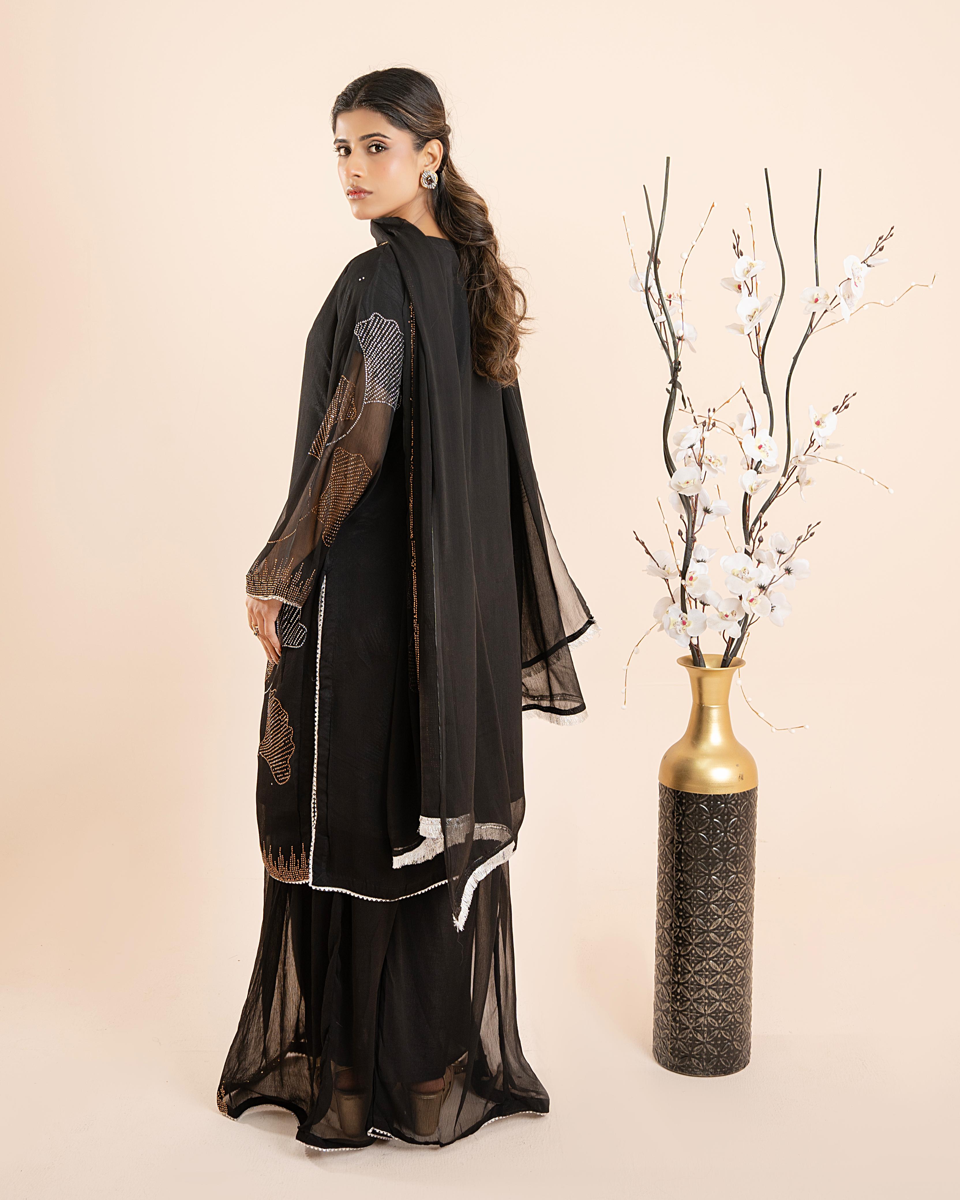MIDNIGHT ELEGENCE CHIFFON 3PC