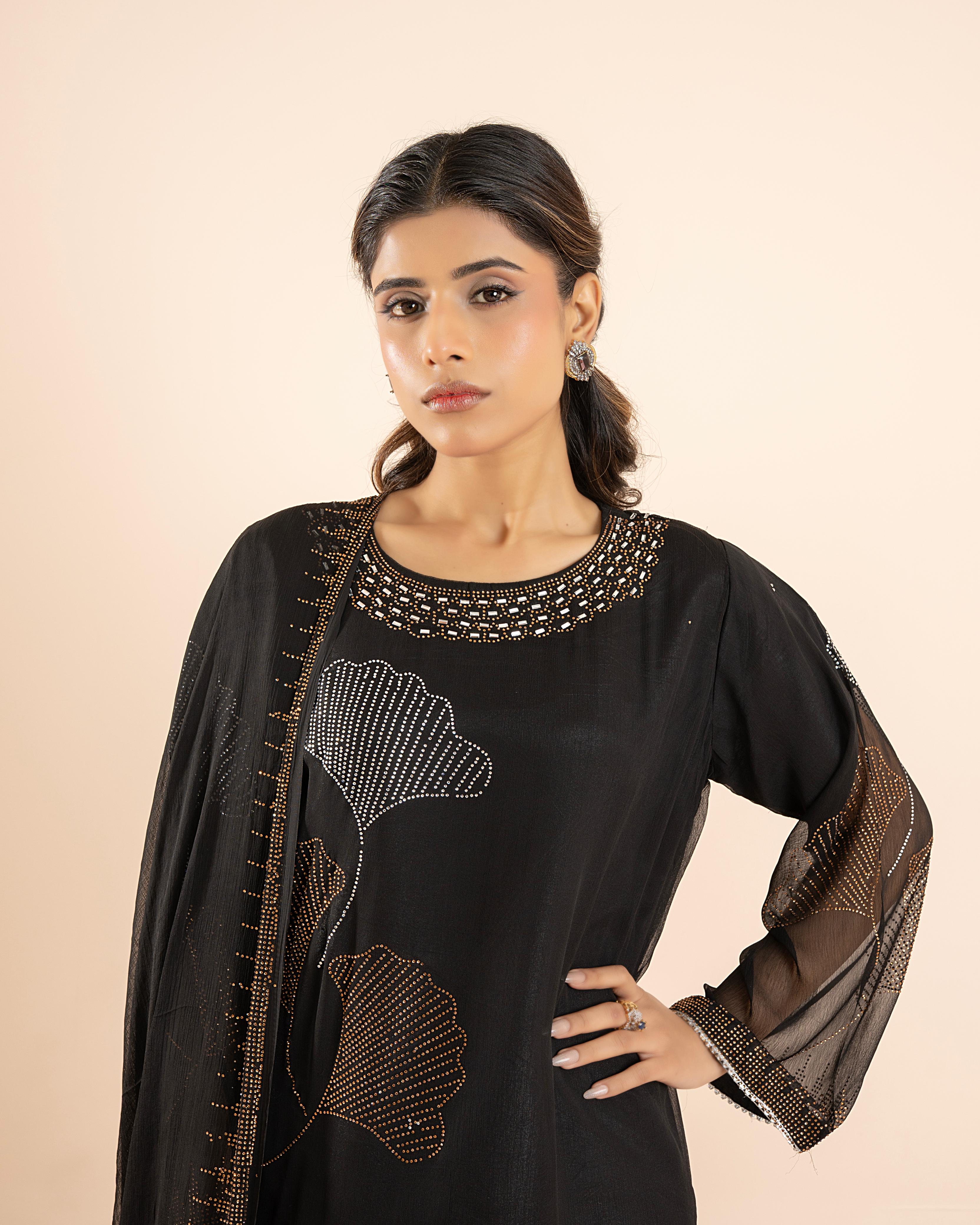 MIDNIGHT ELEGENCE CHIFFON 3PC