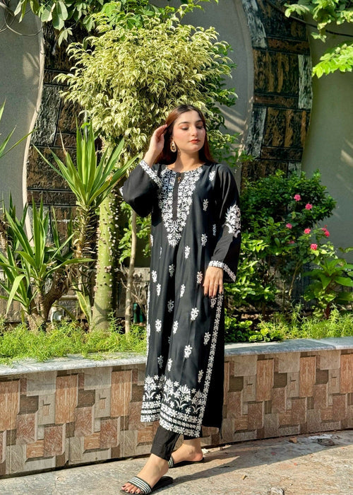 Black Bloom Kurti