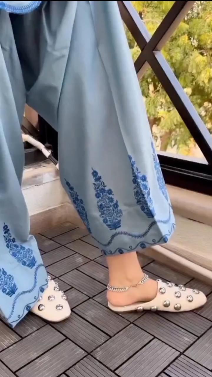 Sky Mist Embroidered 2PC Set